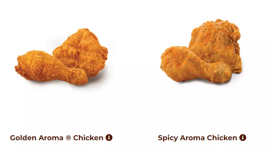 A&W AROMA CHICKEN PRICES