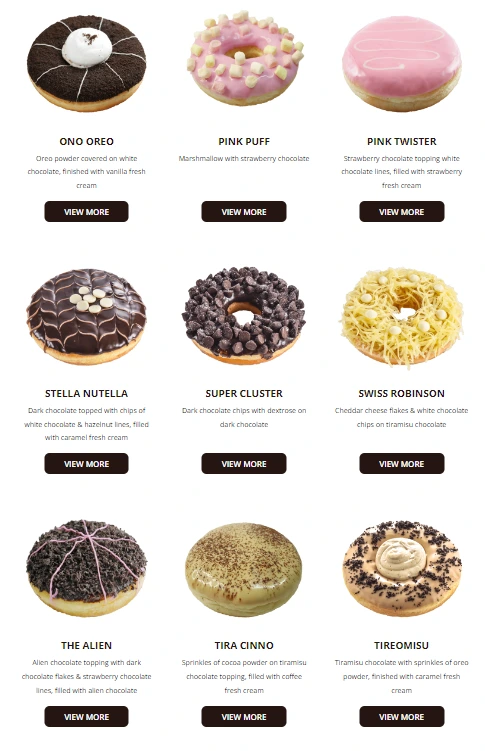 BIG APPLE MENU DONUTS PRICES