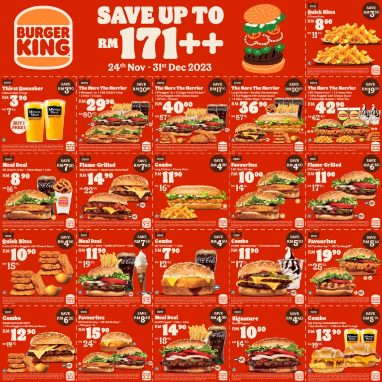 Burger King Menu Malaysia & Latest Prices 2024