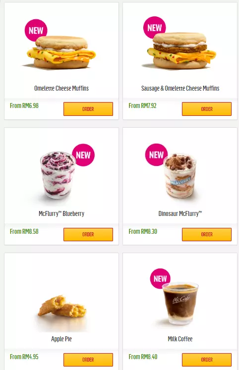 MCDONALD’S BREAKFAST MENU WITH PRICES