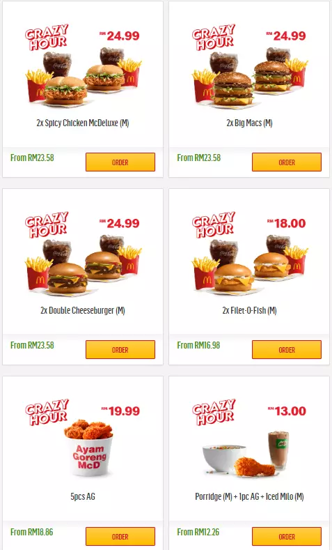 MCDONALD’S CRAZY HOUR PRICES