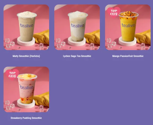 TEALIVE SMOOTHIES PRICES