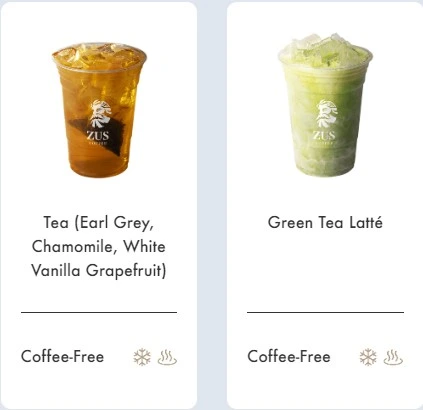 ZUS COFFEE MENU TEA PRICES