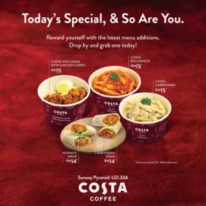 Costa Coffee Menu