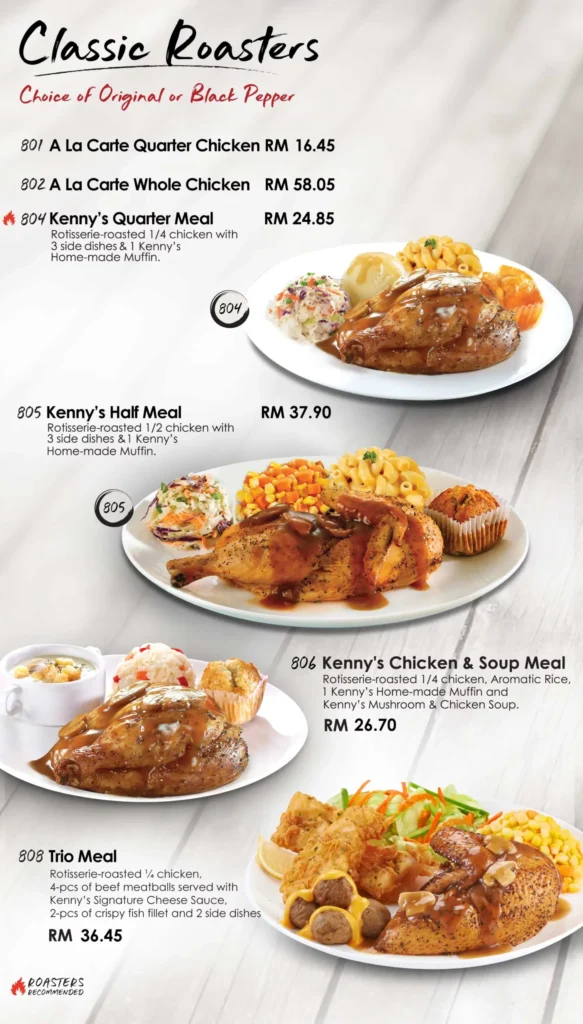 KENNY ROGERS ROASTERS CLASSIC ROASTERS MENU WITH PRICES