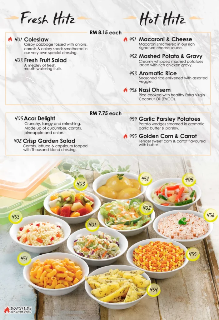 KENNY ROGERS ROASTERS FRESH & HOT HITZ PRICES