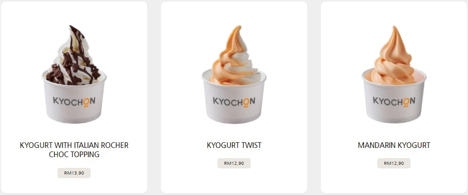 KYOCHON DESSERTS PRICES