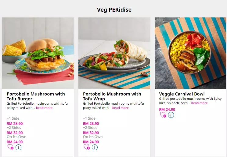 NANDO’S VEG PERIDISE PRICES