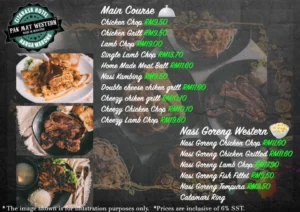 PAK MAT Western Menu