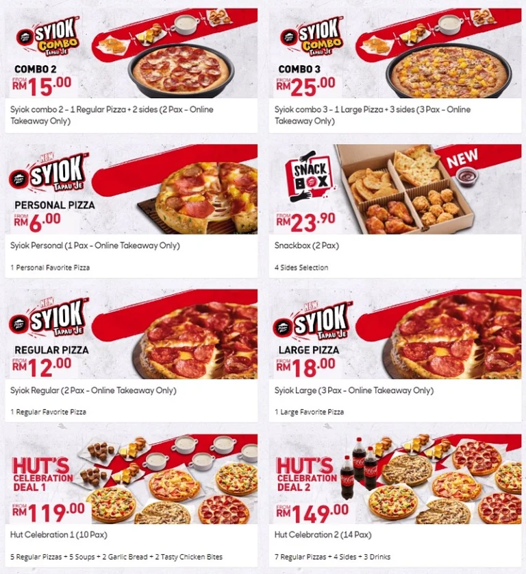 Pizza Hut Menu Malaysia & Latest Prices 2024