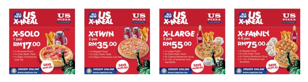 US PIZZA NEW X-MEAL MENU