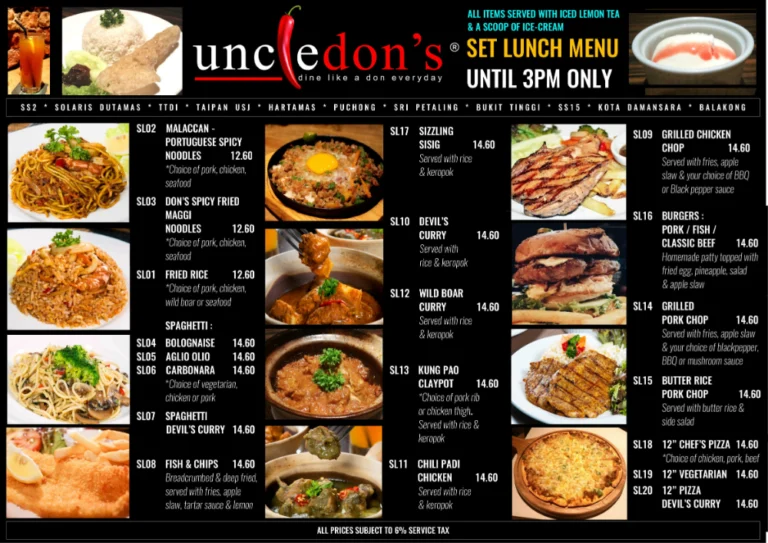 Uncle Don’s Menu Malaysia & Latest Prices 2024