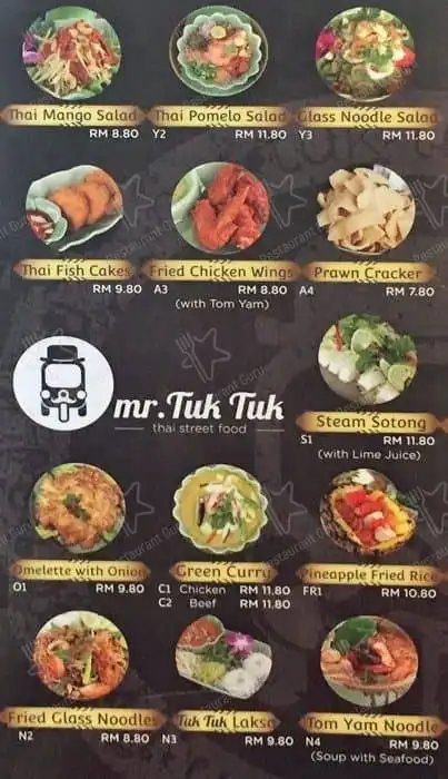 Mr.Tuk Tuk Menu Malaysia & Latest Prices 2024