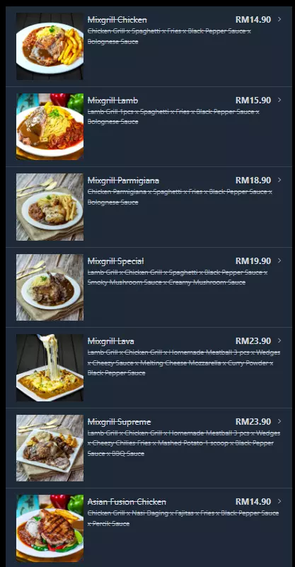 SORU STATION MIXGRILL PRICES