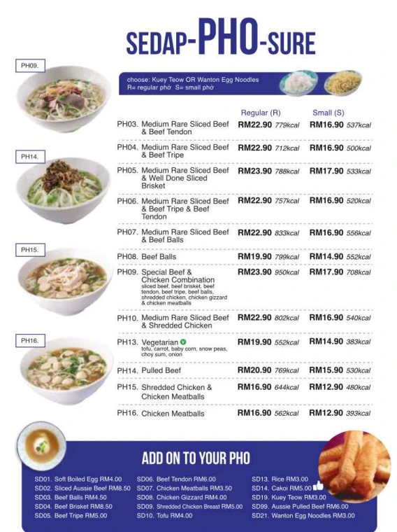 SUPER SAIGON PHO MENU WITH PRICES