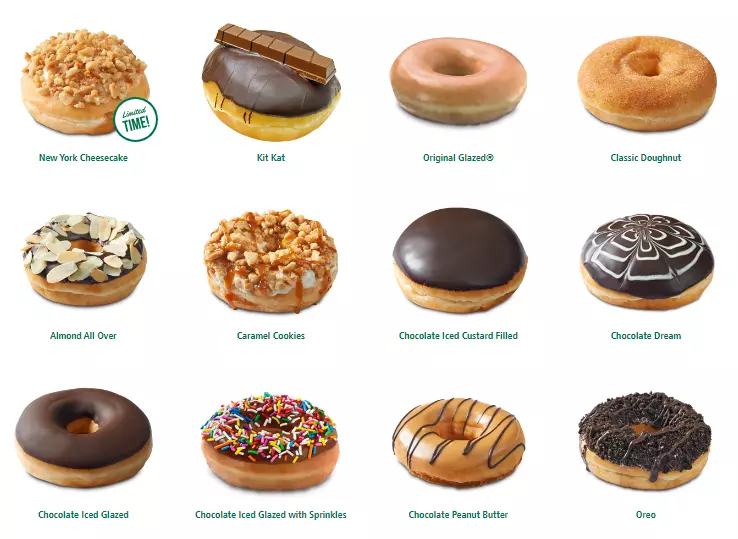 KRISPY KREME PREMIUM DOUGHNUTS MENU WITH PRICES