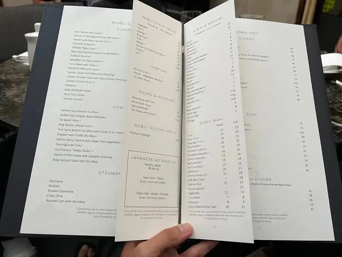 Nobu Menu