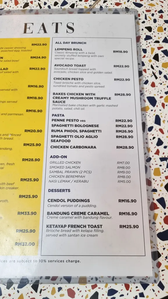 Ruma Puteh Menu