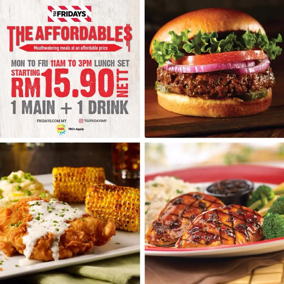 TGI Fridays menu