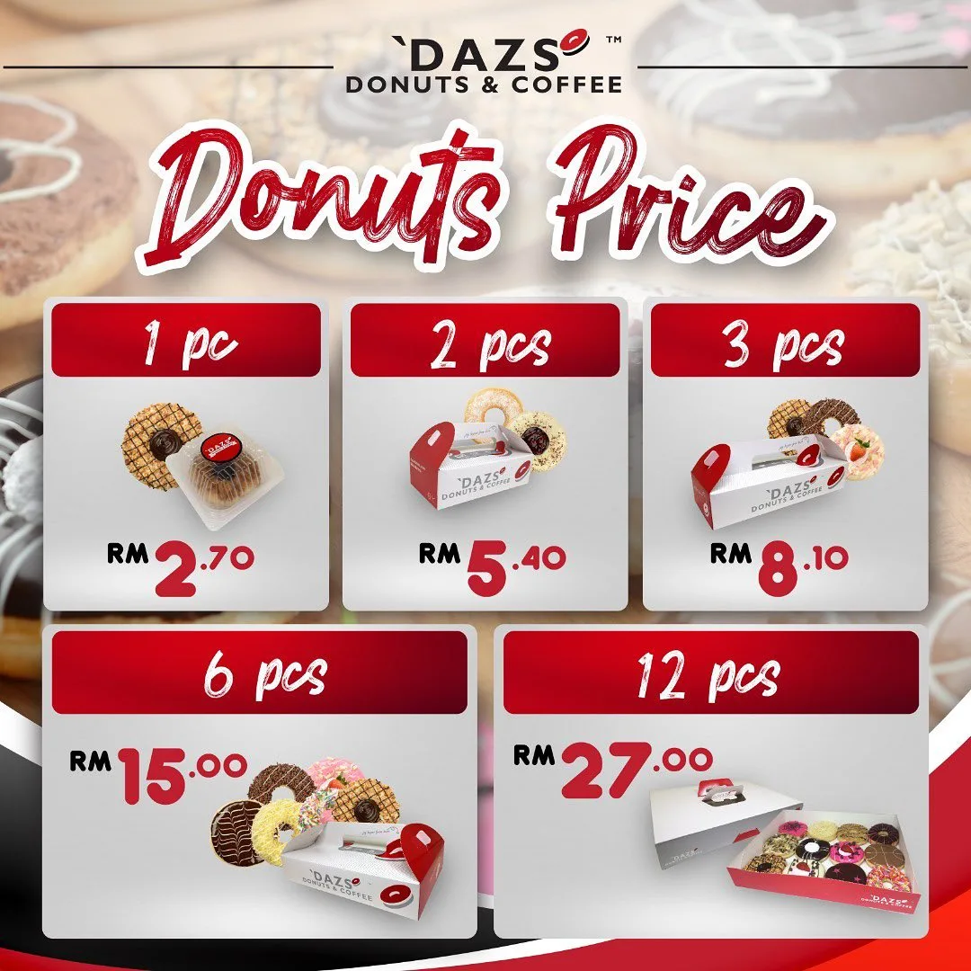 Dazs Donut & Coffee Menu