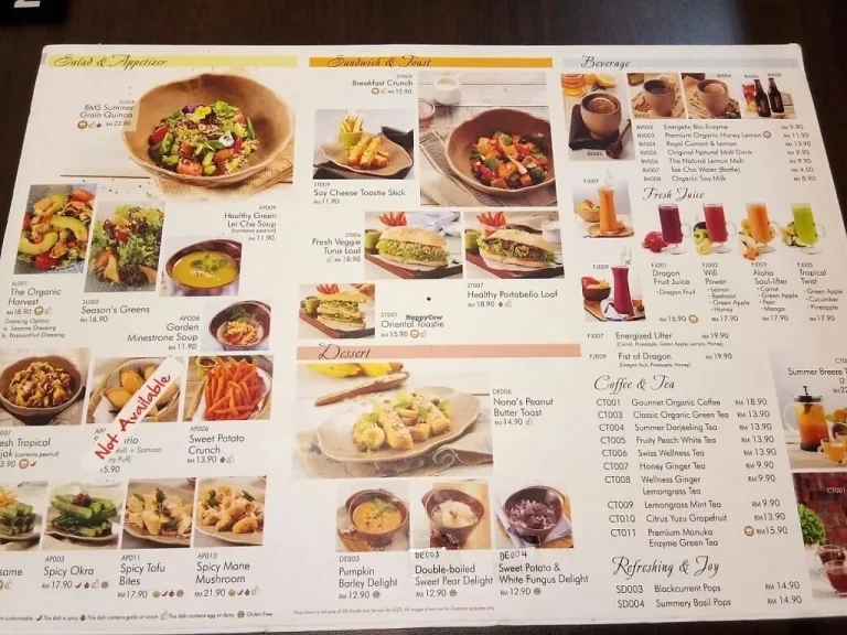 BMS Organic Menu