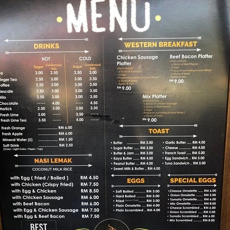 Warong Cafe Menu