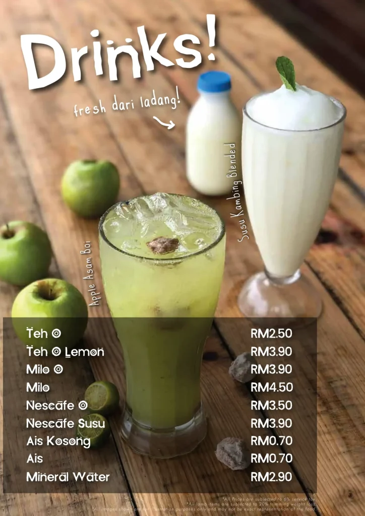 HOUSE OF KAMBING BEVERAGES PRICES