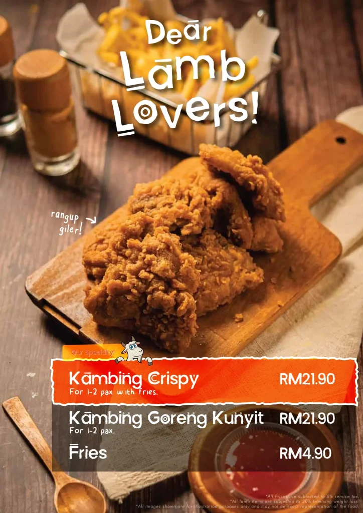 HOUSE OF KAMBING LAMB MENU PRICES