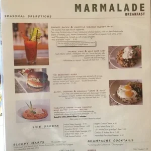 Marmalade Menu