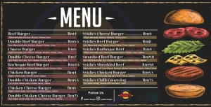 Syidie Burger & Cafe Menu