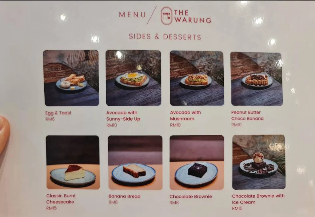 THE WARUNG SIDES & DESSERTS PRICES