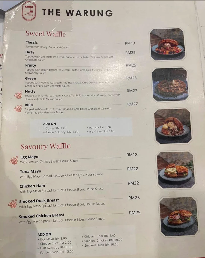 THE WARUNG WAFFLES PRICES