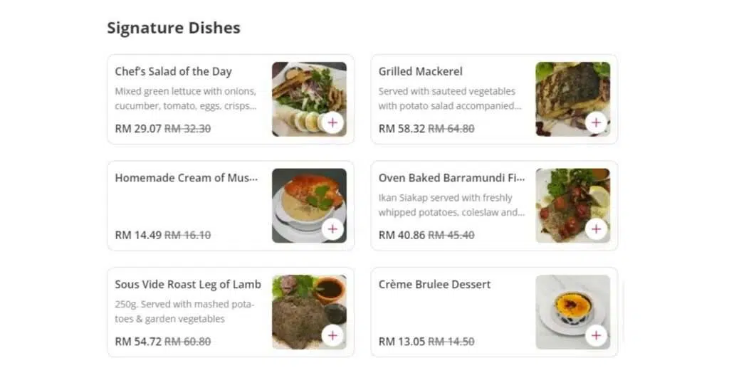 MENU GOSSIP KITCHEN SIGNATURE DISHES PRICES