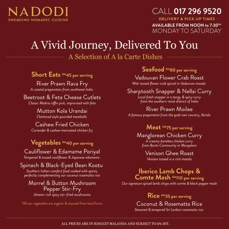 Nadodi Menu Malaysia & Latest Prices 2024