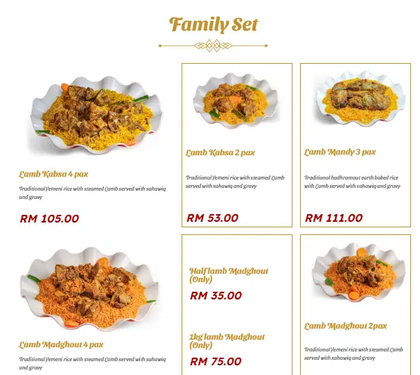 AL-RAWSHA FAMILY SET PRICES