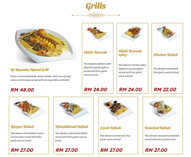 AL-RAWSHA GRILLS PRICES