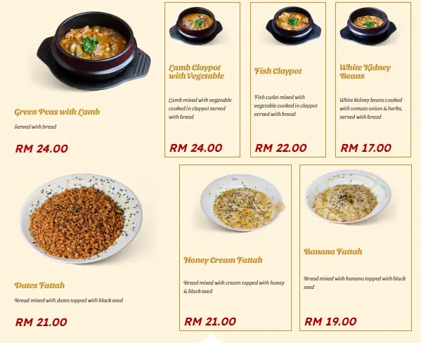 AL-RAWSHA HOT DISHES PRICES