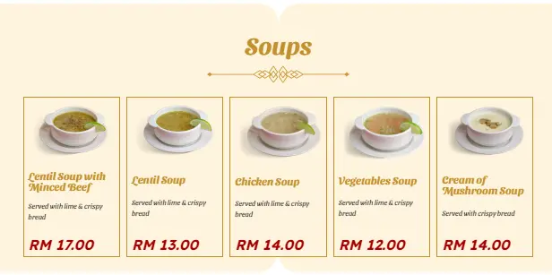 AL-RAWSHA SOUP PRICES