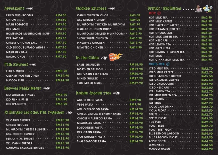 Der Cabin Menu Malaysia & Latest Prices 2025