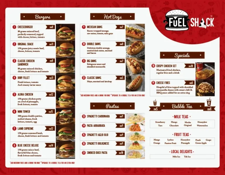 Fuel Shack Menu Malaysia & Latest Prices 2025