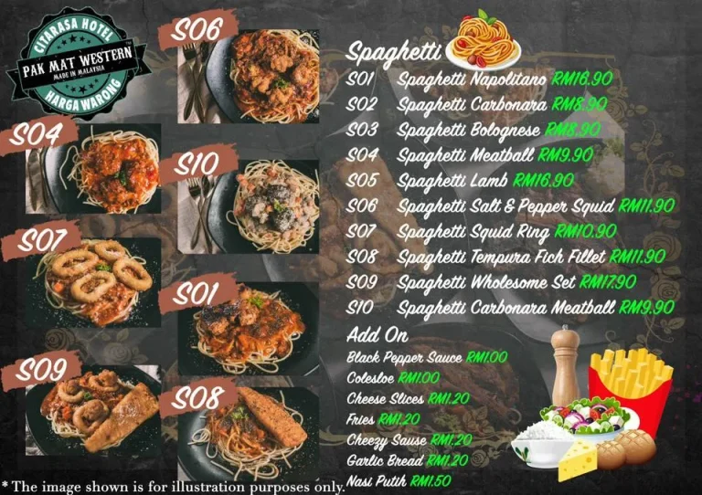 Pak Mat Western Menu Malaysia & Latest Prices 2025