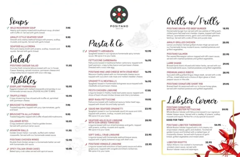 Positano Risto Menu Malaysia & Latest Prices 2024