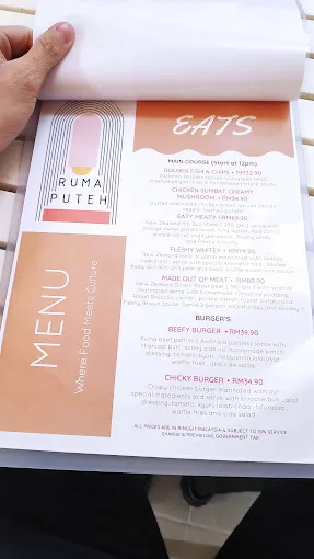 MENU RUMA PUTEH MAIN COURSE PRICES