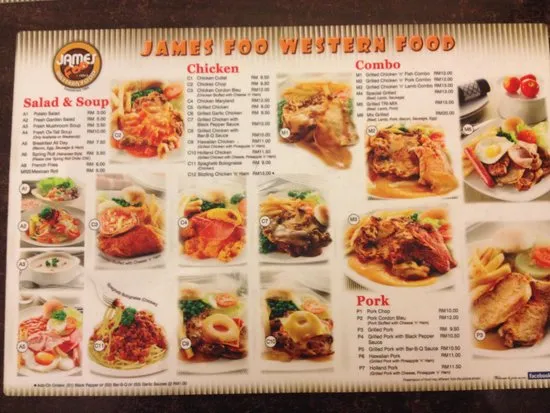 JAMES FOO SALAD & SOUP MENU WITH PRICES