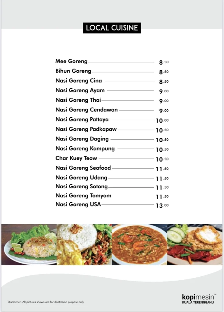 KOPI MESIN LOCAL CUISINE PRICES