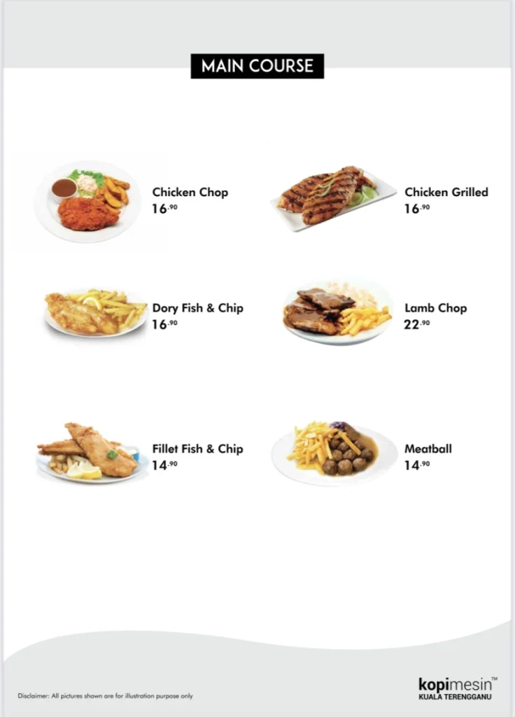 KOPI MESIN MAIN COURSE PRICES