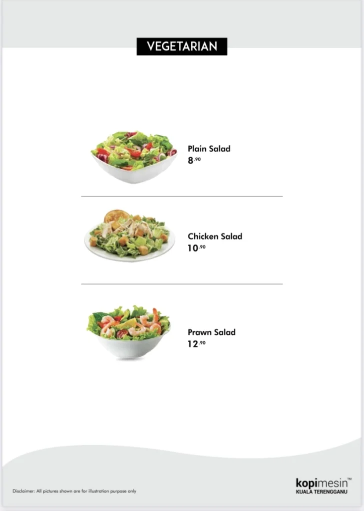 KOPI MESIN VEGETARIAN MENU PRICES