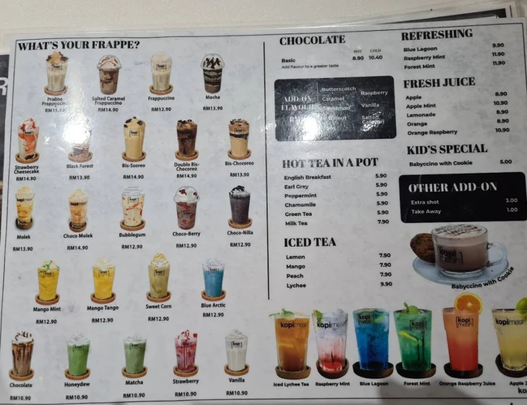 Kopi Mesin Menu Malaysia & Latest Prices August 2025