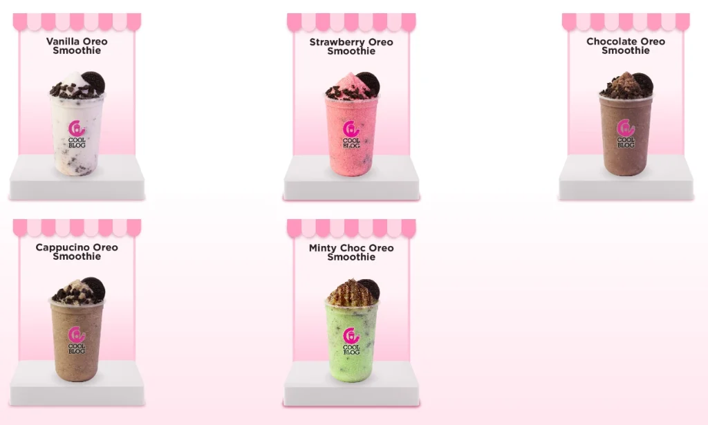 MENU COOLBLOG OREO SERIES PRICES