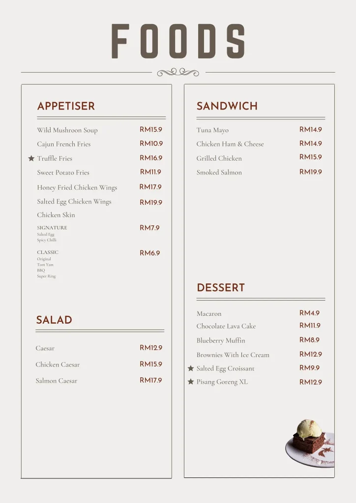 MENU JIBRIL SETS PRICES